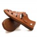 Large Size Men Soft Cow Leather Hand Stitching Hook Loop Sandals