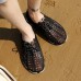 Men Hole Lace Up Sandals Beach Slipper Shoes