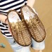 Men Hole Lace Up Sandals Beach Slipper Shoes