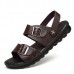 Men Comfy Breathable Genuine Leather Beach Sandals Two Way Wear Shoes