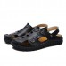 Men Soft Leather Buckle Sandals Breathable Outdoor Beach Sandals