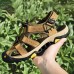 Men Genuine Leather Outdoor Toe Protection Hiking Sandals