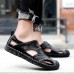 Menico Comfy Hand Stitching Genuine leather Anti-Collision Toe Outdoor Sandals