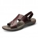 Men Comfy Sole Casual Genuine Leather Sandals Two Way Wear Summer Shoes