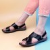 Men Comfy Sole Casual Genuine Leather Sandals Two Way Wear Summer Shoes