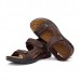 Large Size Summer Men Leather Sandals Leather Breathable Sandals Outdoor Beach Shoes