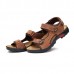 Large Size Summer Men Leather Sandals Leather Breathable Sandals Outdoor Beach Shoes