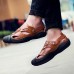 Men Comfortable Anti Collision Toe Genuine Leather Sandals Shoes