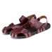 Comfy Men Casual Buckle Stitching Hollow Outs Leather Sandals Shoes