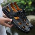 Hand Stitching Lifted Toe Hook Genuine Leather Sandals