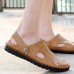 Men Summer Leather Sandal Casual Round Toe Outdoor Flat Fashion Soft Beach Slipper