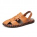 Men Summer Comfy Genuine Leather Two Way Wear Sandals Beach Shoes Slippers