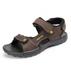 Men Soft Genuine Leather Seaside Beach Sandals