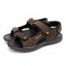 Men Soft Genuine Leather Seaside Beach Sandals