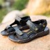 Men Soft Genuine Leather Seaside Beach Sandals