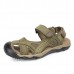 Mens Summer Beach Sandals Breathable Leather Shoes Magic stick Adjustment Shoes