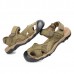 Mens Summer Beach Sandals Breathable Leather Shoes Magic stick Adjustment Shoes