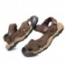 Mens Summer Beach Sandals Breathable Leather Shoes Magic stick Adjustment Shoes