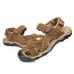 Mens Summer Beach Sandals Breathable Leather Shoes Magic stick Adjustment Shoes