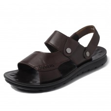 Men Soft Sole Genuine Leather Two Way Wear Sandals Beach Shoes