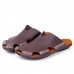 Men Handmade Hole Sandals Light Leather Cool Slippers