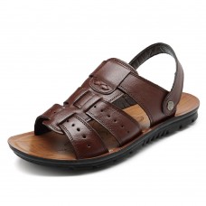 Summer Beach Sandals Slippers Men Comfy Sole Genuine Leather Sandals