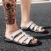 Men Breathable Leather Roman Sandals Two Way Wear Shoes