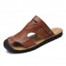 Men Casual Soft Anti Collision Toe Genuine Leather Sandals