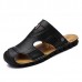 Men Casual Soft Anti Collision Toe Genuine Leather Sandals