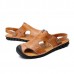 Men Casual Soft Anti Collision Toe Genuine Leather Sandals