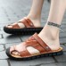 Men Casual Soft Anti Collision Toe Genuine Leather Sandals