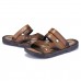 Men Comfy Two Way Wear Leather Sandals Beach Slippers Sandals