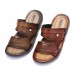 Men Comfy Two Way Wear Leather Sandals Beach Slippers Sandals