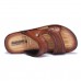 Men Comfy Two Way Wear Leather Sandals Beach Slippers Sandals