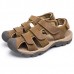 US Size 6.5-11 Men Genuine Leather Outdoor Flat Beach Sandals