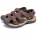 US Size 6.5-11 Men Genuine Leather Outdoor Flat Beach Sandals