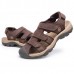 US Size 6.5-11 Men Genuine Leather Outdoor Flat Beach Sandals