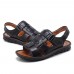 Men Comfy Genuine Leather Sandals Round Toe Sandals Open Toe Sandals