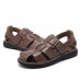 Men Comfy Genuine Leather Sandals Round Toe Sandals Open Toe Sandals