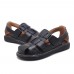 Men Comfy Genuine Leather Sandals Round Toe Sandals Open Toe Sandals