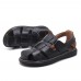 Men Comfy Genuine Leather Sandals Round Toe Sandals Open Toe Sandals