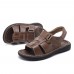 Men Comfy Genuine Leather Sandals Round Toe Sandals Open Toe Sandals