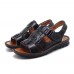 Men Comfy Genuine Leather Sandals Round Toe Sandals Open Toe Sandals