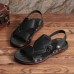 Men Microfiber Hollow Out Opened Toe Casual Beach Sandals