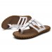 Men Casual PU Leather Clip Toe Slippers Beach Slipeprs