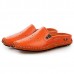 Slipper Shoes Men Hollow Out Casual Sandals In Leather