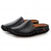 Slipper Shoes Men Hollow Out Casual Sandals In Leather