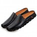 Slipper Shoes Men Hollow Out Casual Sandals In Leather