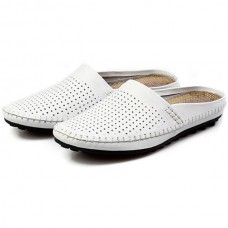 Slipper Men Hollow Out Casual Beach Slip On In Leather