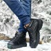 Men Soft Leather Wear Resistance Outsole Fur Lining Outdoor High Top Boots